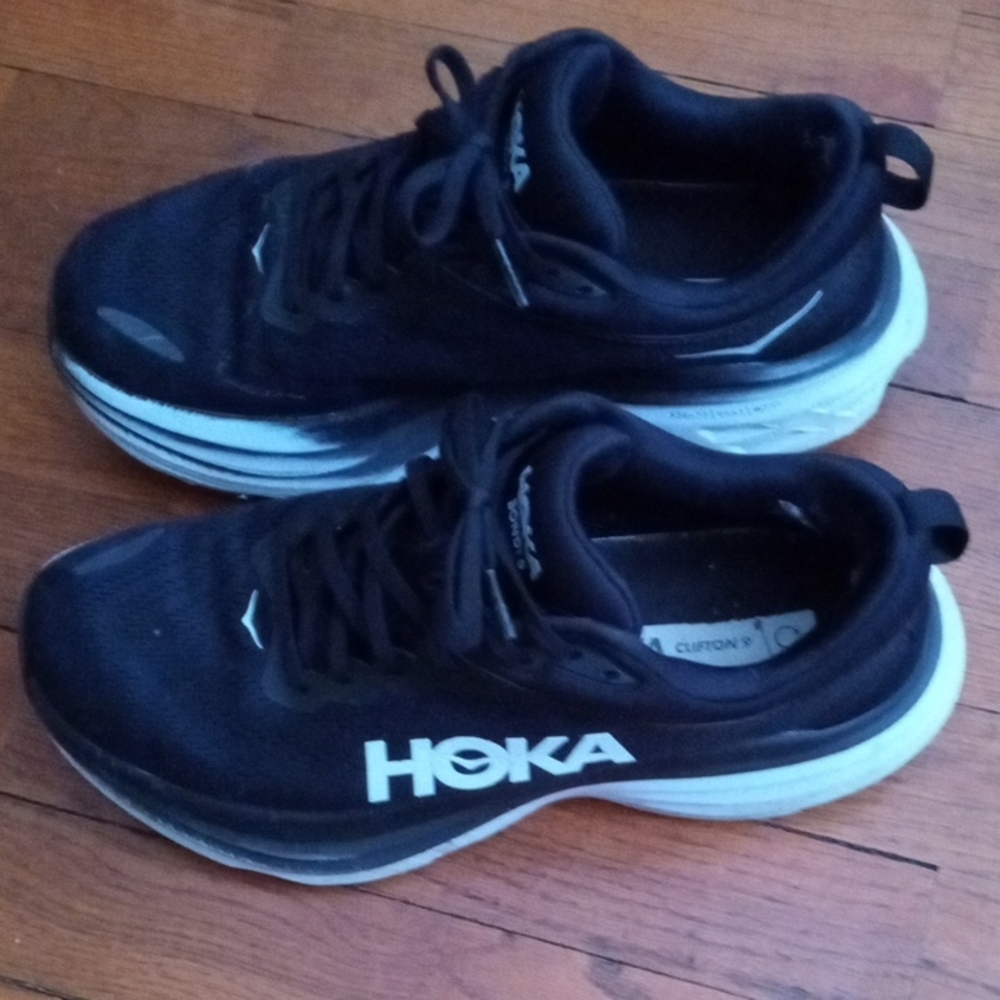 Hoka Women's Black and White Athletic Shoes